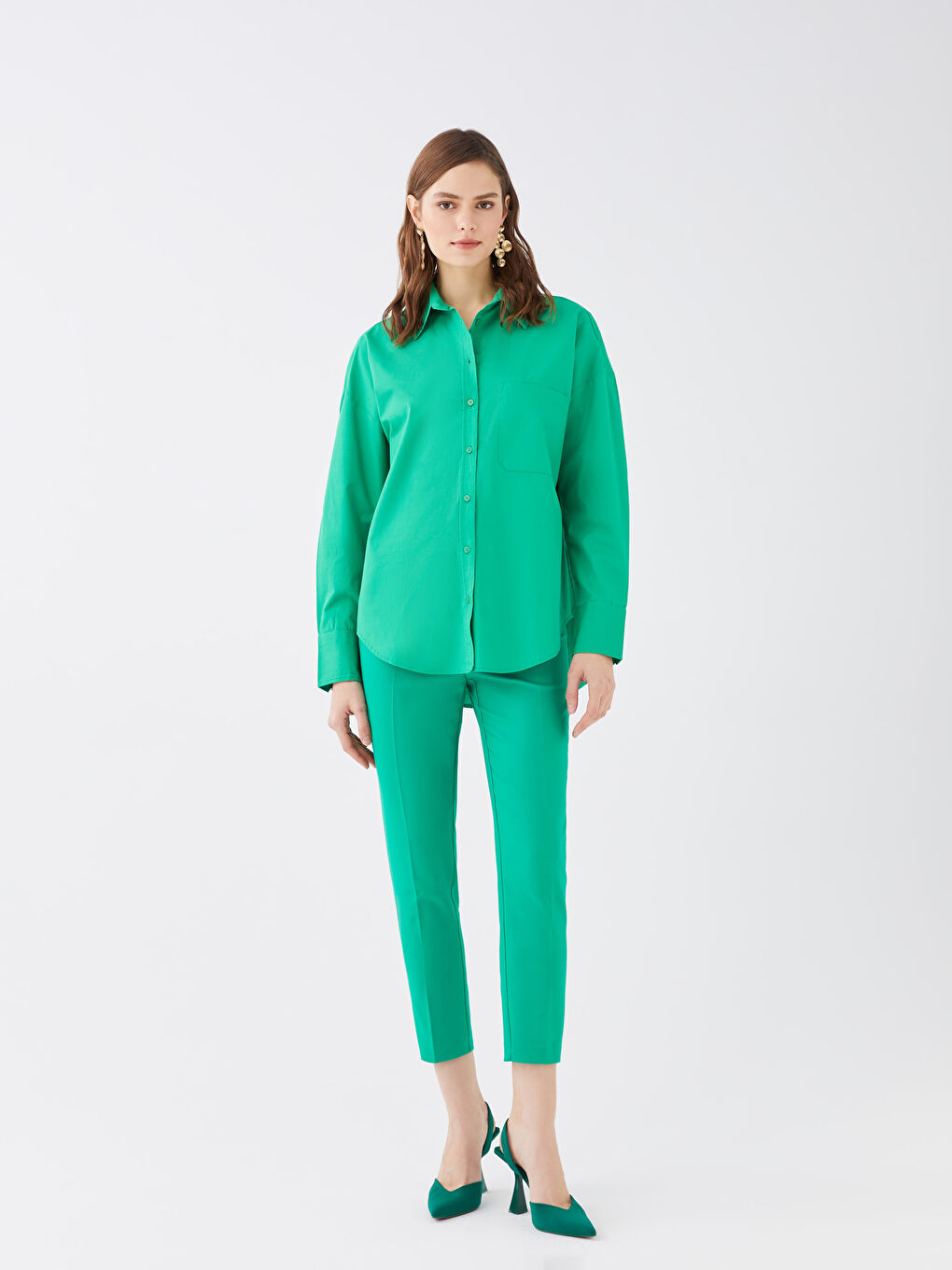 LC Waikiki Ženska široka poplin košulja -S3DO09Z8-STS