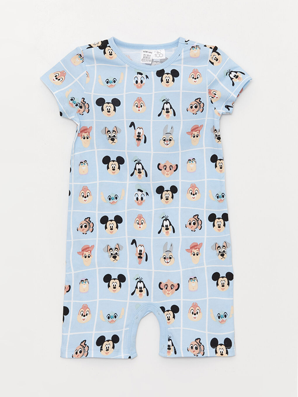 Yeşil Bisiklet Yaka Kısa Kollu Mickey Mouse Baskılı Erkek Bebek Tulum 2'li-5