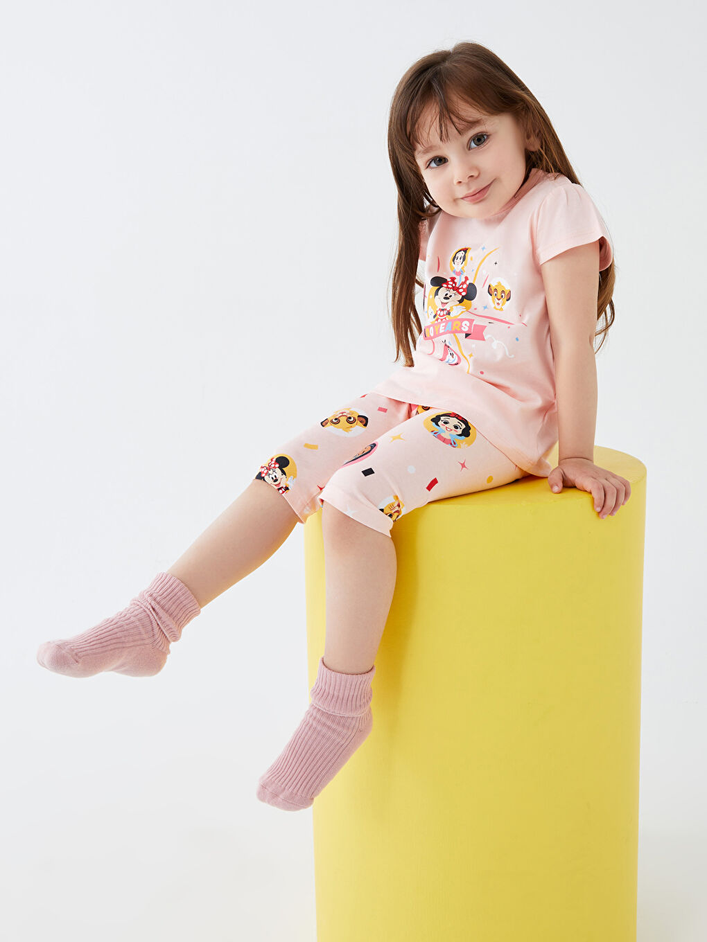 LC Waikiki Crew Neck Short Sleeve Minnie Mouse Printed Baby Girl Pyjama Set -S3DO47Z1-FWH