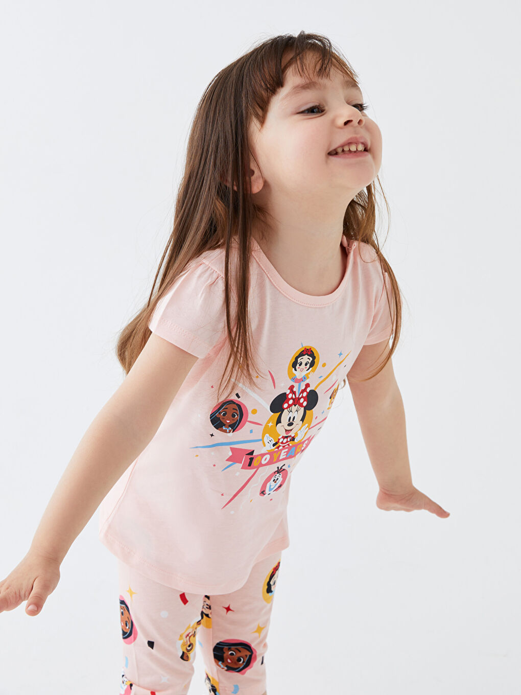 LC Waikiki Crew Neck Short Sleeve Minnie Mouse Printed Baby Girl Pyjama Set -S3DO47Z1-FWH