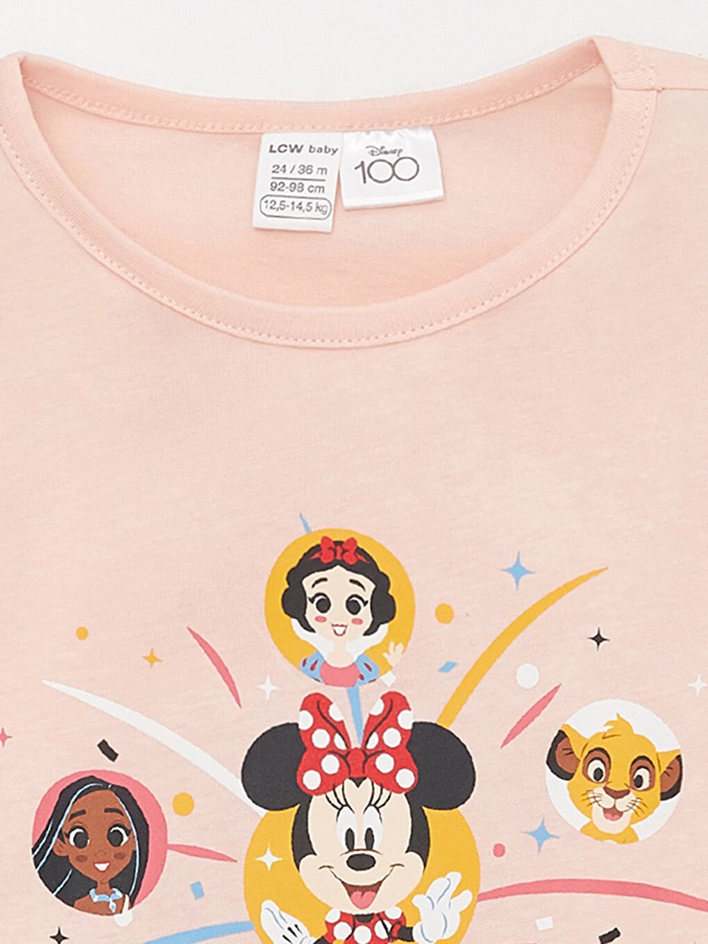 LC Waikiki Crew Neck Short Sleeve Minnie Mouse Printed Baby Girl Pyjama Set -S3DO47Z1-FWH