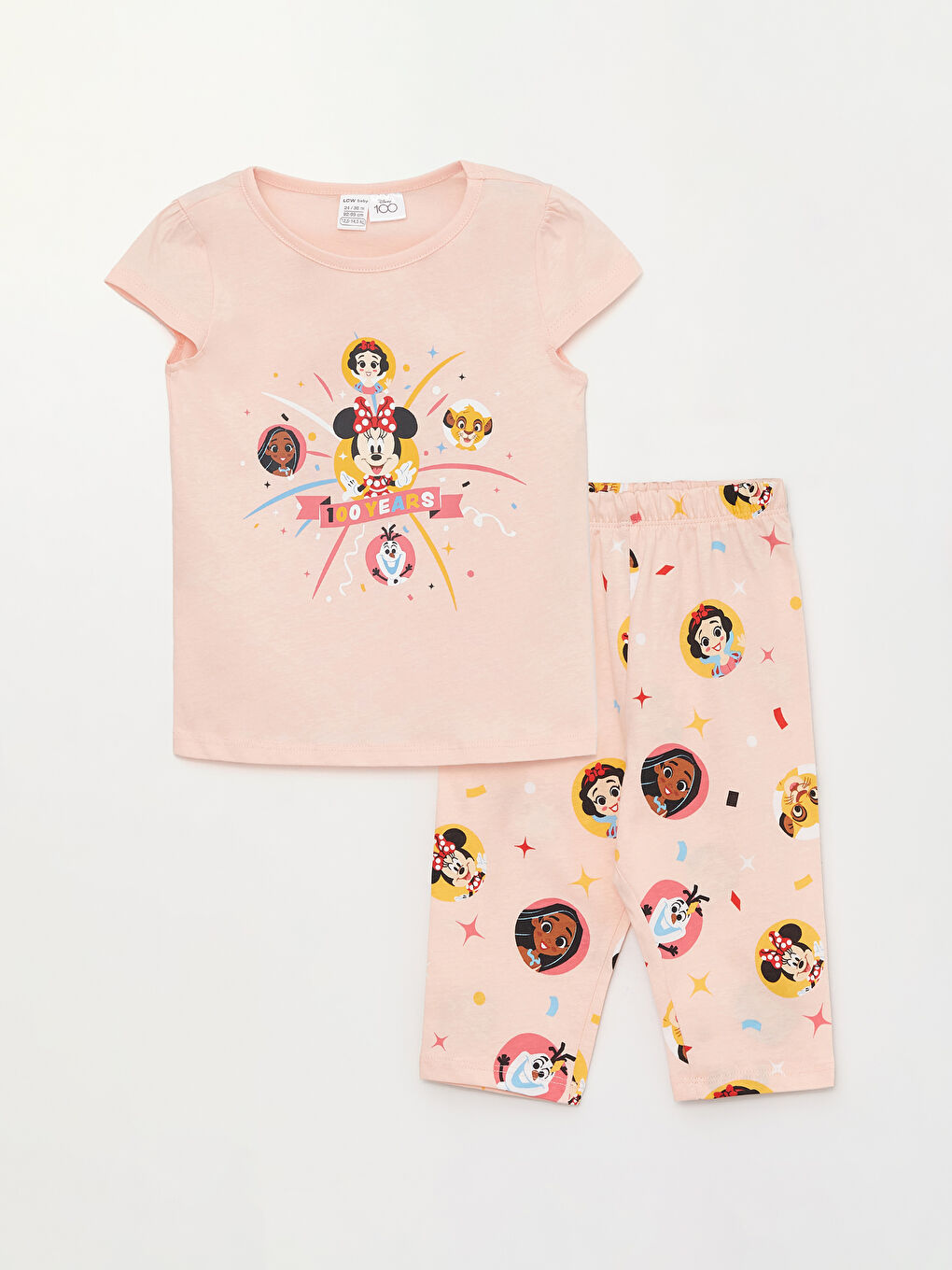 LC Waikiki Crew Neck Short Sleeve Minnie Mouse Printed Baby Girl Pyjama Set -S3DO47Z1-FWH