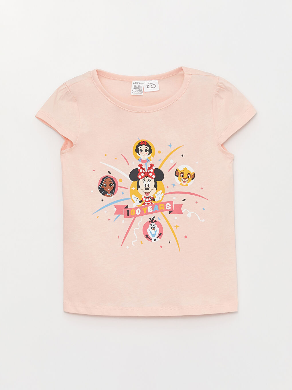 LC Waikiki Crew Neck Short Sleeve Minnie Mouse Printed Baby Girl Pyjama Set -S3DO47Z1-FWH