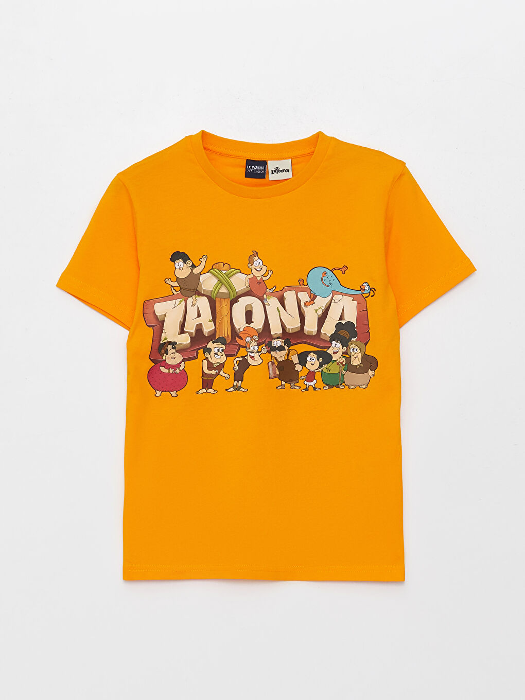 Turuncu Bisiklet Yaka Zatonya Baskılı Kısa Kollu Erkek Çocuk Tişört