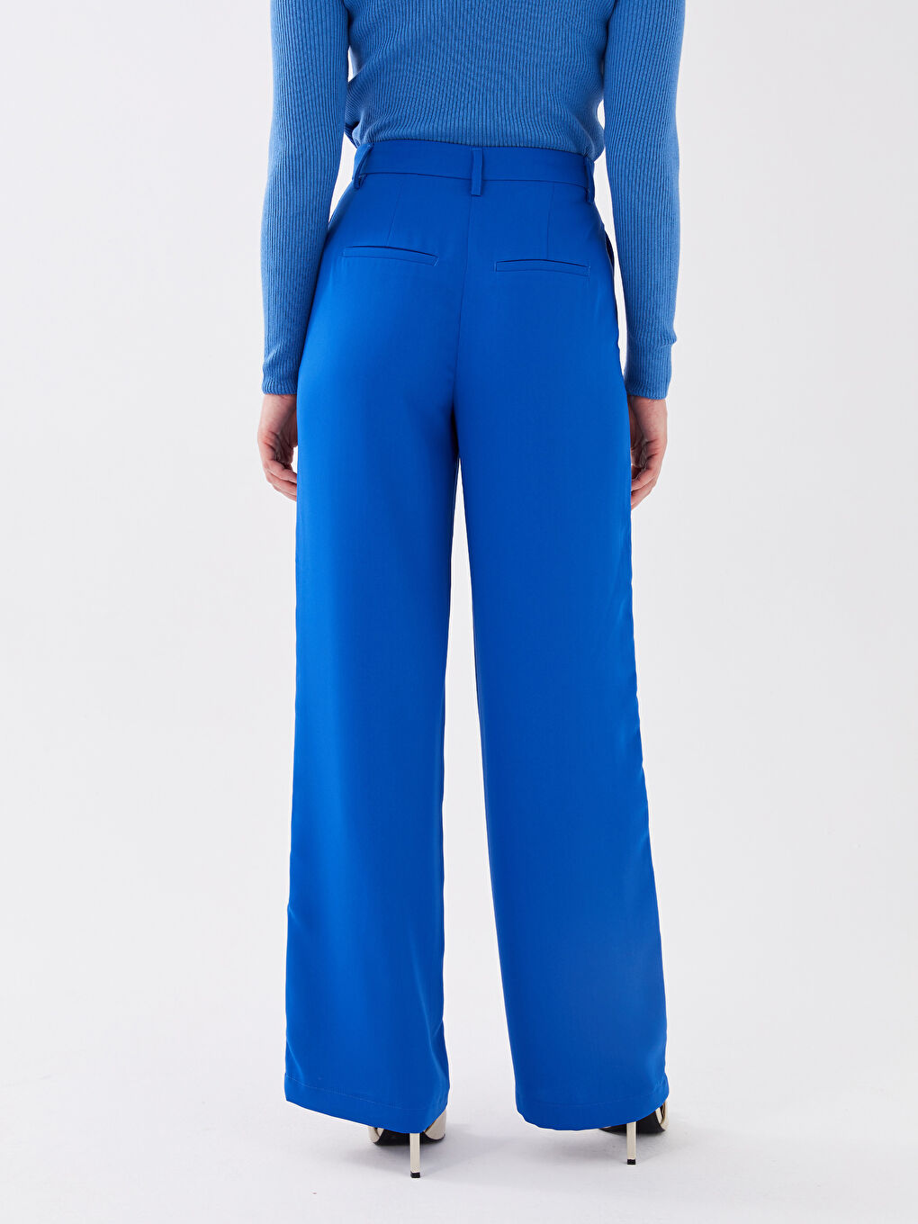 Әйелдерге арналған жоғары белді кең пішімді стандартты шалбар-3