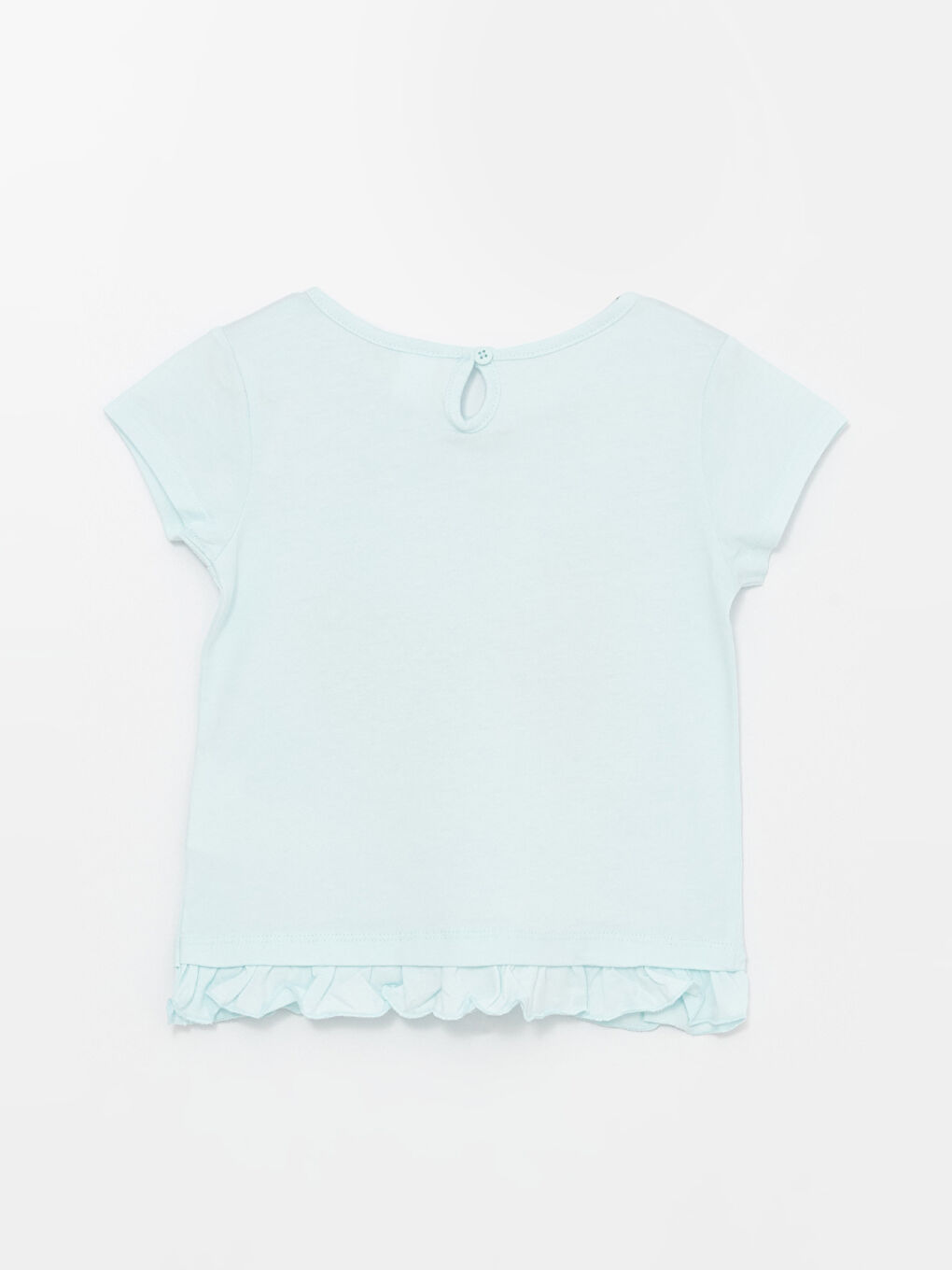 Mavi Bisiklet Yaka Kısa Kollu Baskılı Kız Bebek Tişört-1