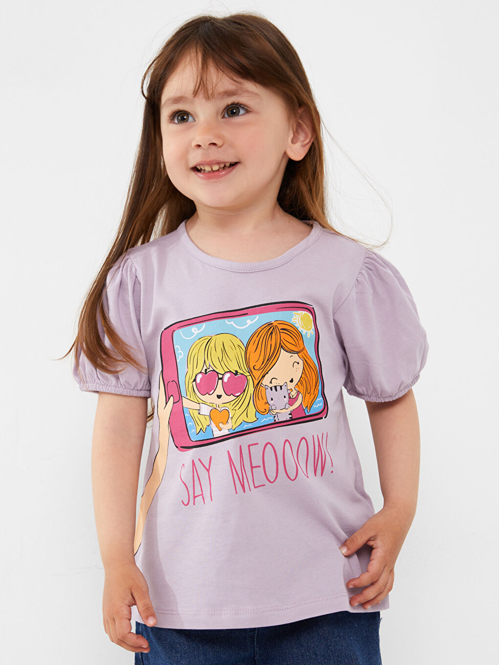 Crew Neck Short Sleeve Printed Baby Girl T Shirt -S3DP01Z1-S5H
