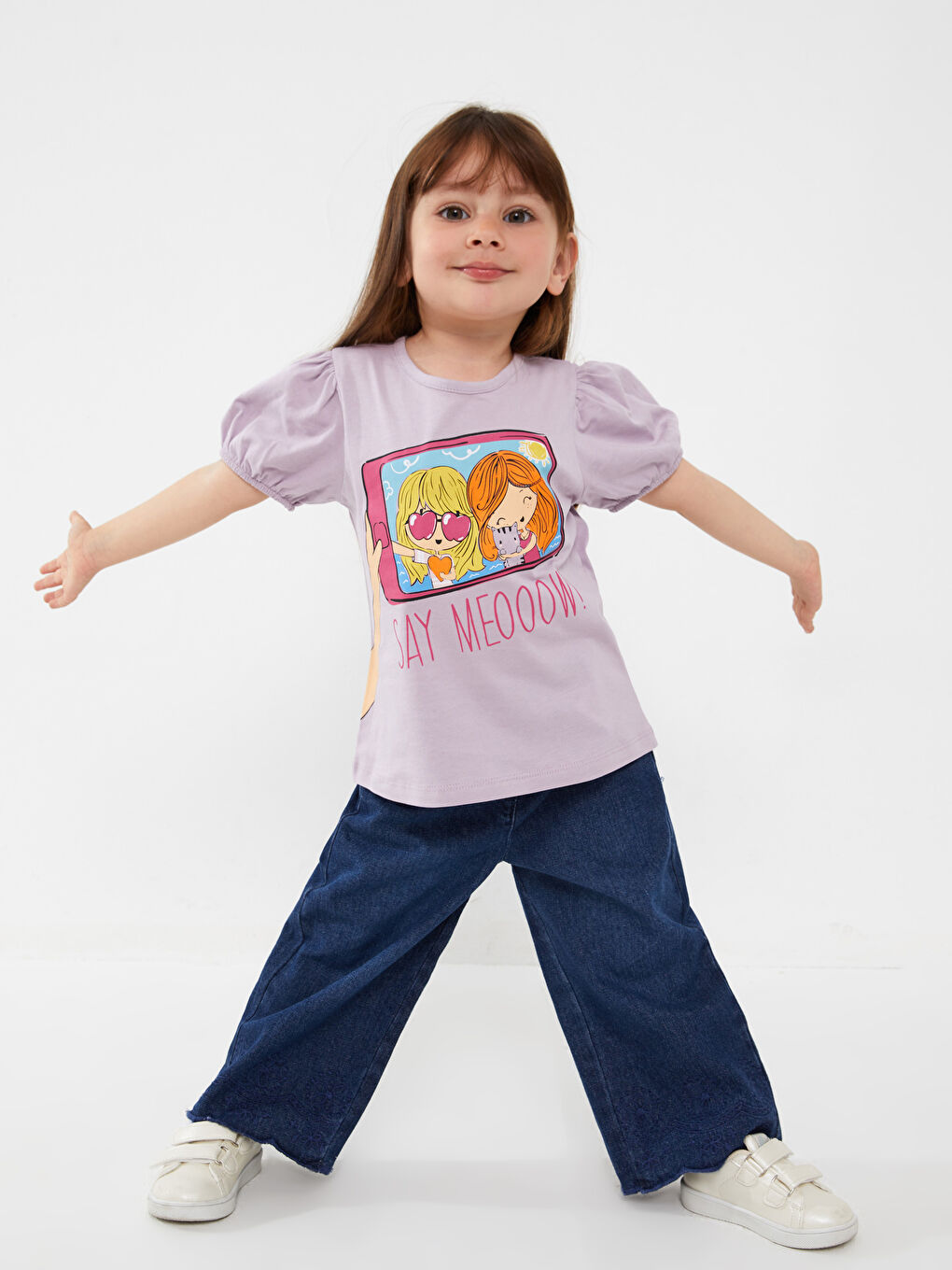 Crew Neck Short Sleeve Printed Baby Girl T Shirt -S3DP01Z1-S5H