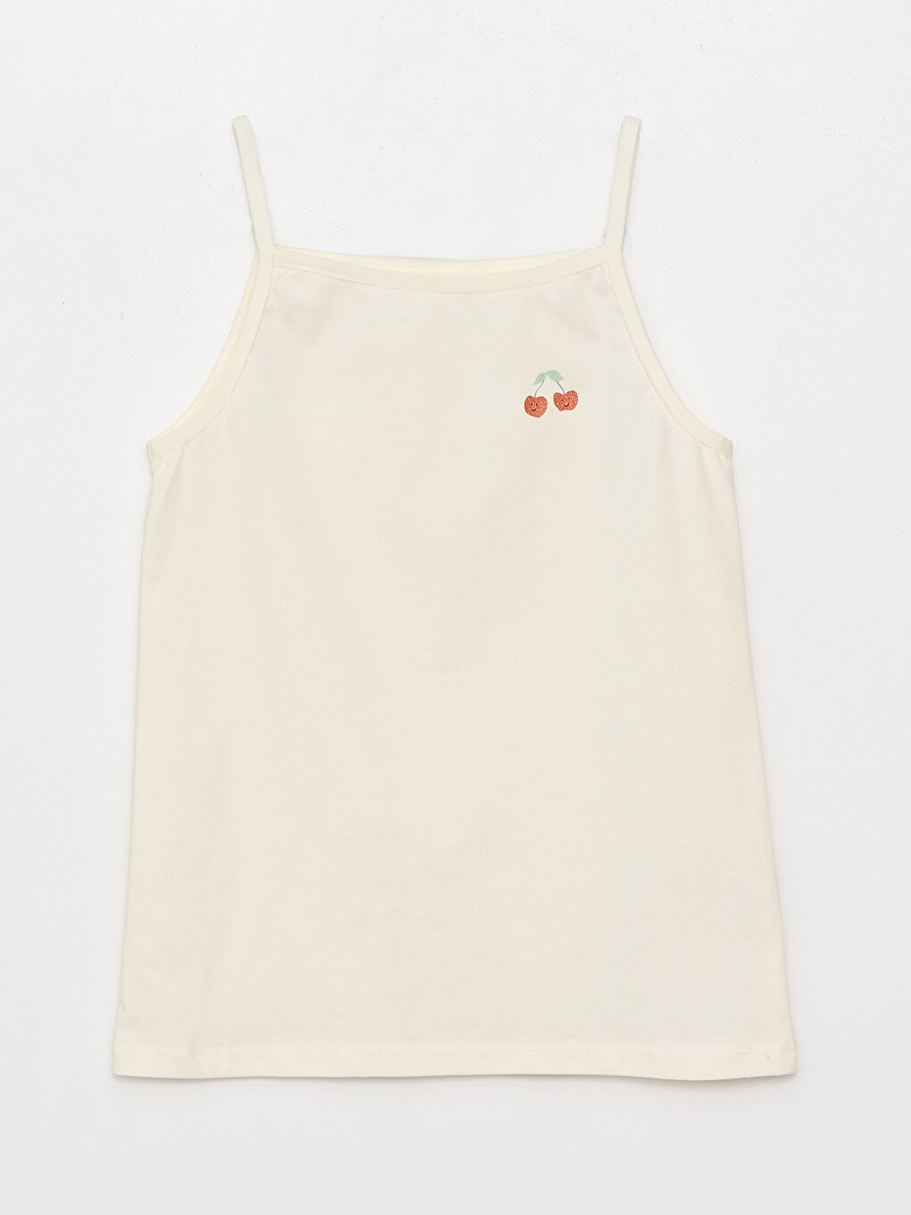 Ekru Baskılı Pamuklu Kız Çocuk Atlet 2'li-2