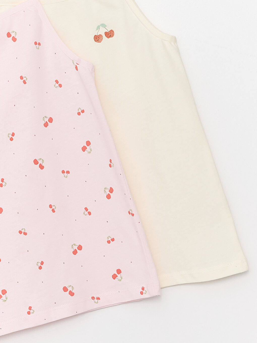 Ekru Baskılı Pamuklu Kız Çocuk Atlet 2'li-3