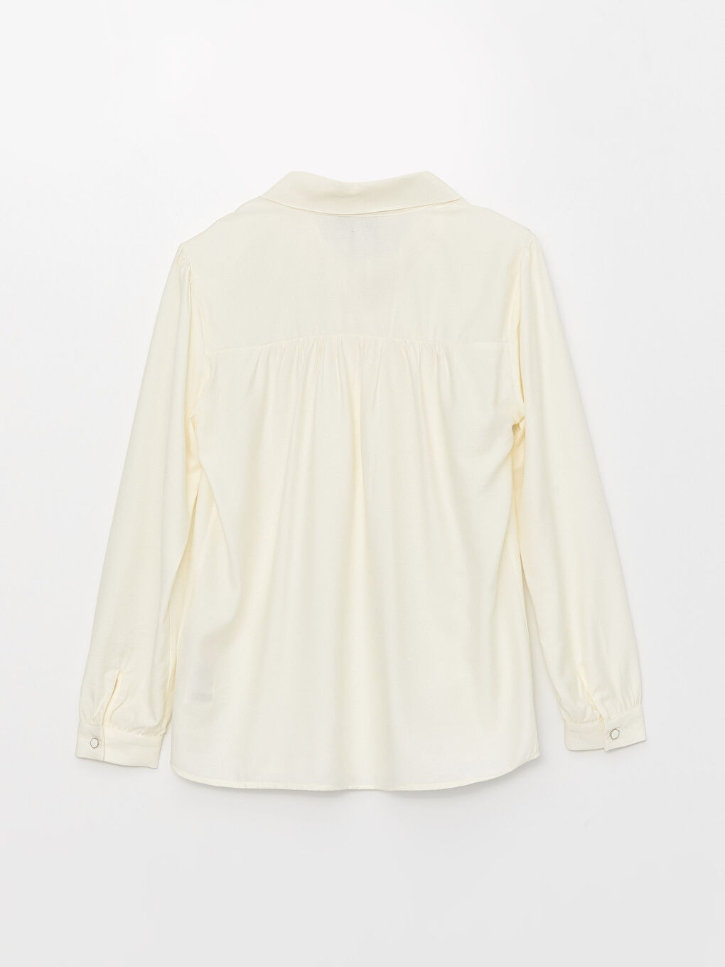 Tie Neck Plain Long Sleeve Women's Blouse-14