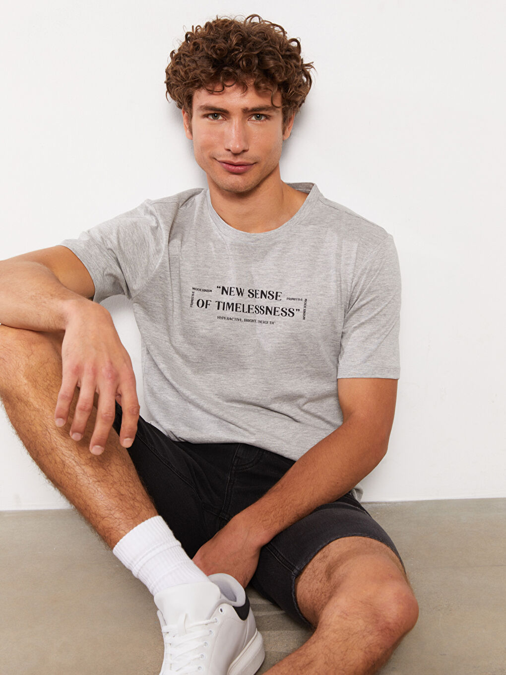 Crew Neck Short Sleeve Printed Combed Cotton Men's T-shirt