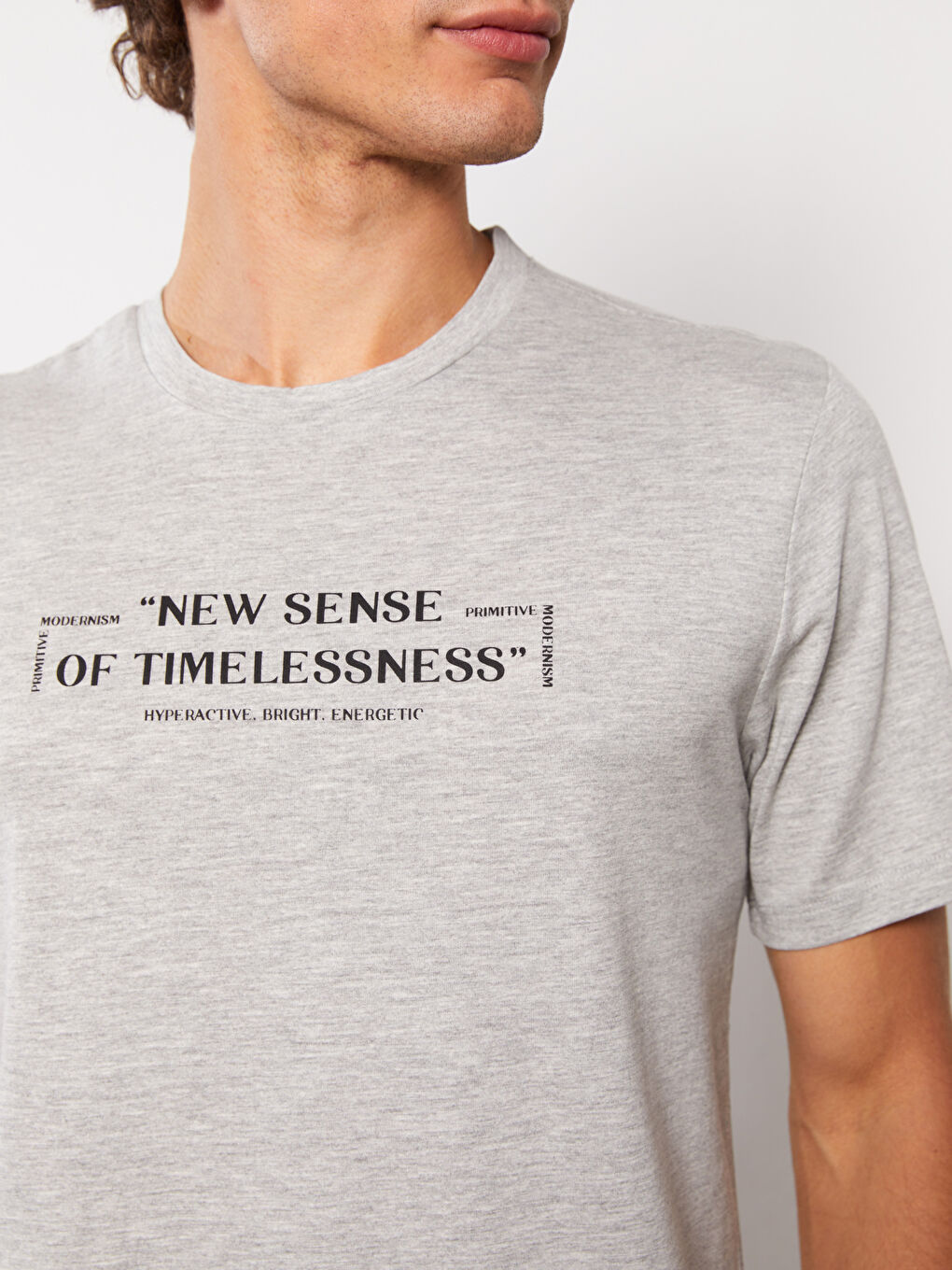 Crew Neck Short Sleeve Printed Combed Cotton Men's T-shirt-3