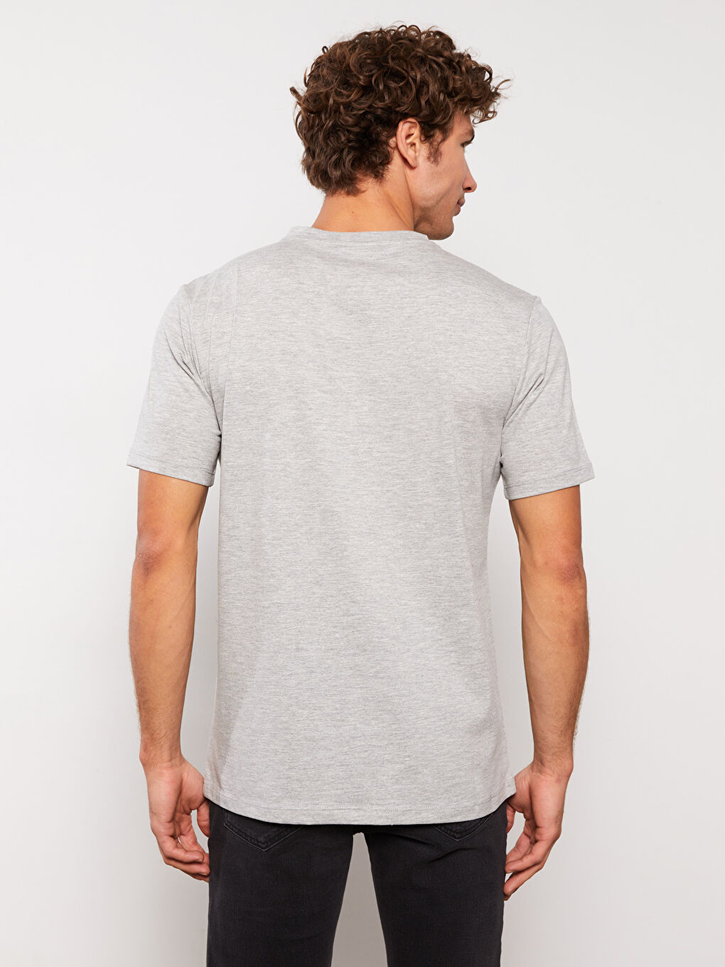 Crew Neck Short Sleeve Printed Combed Cotton Men's T-shirt-4