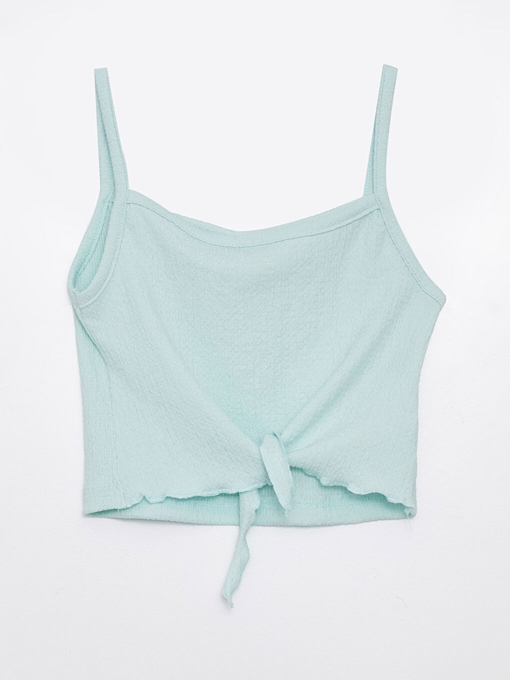 Turkuaz Kare Yaka Basic Askılı Kız Çocuk Atlet