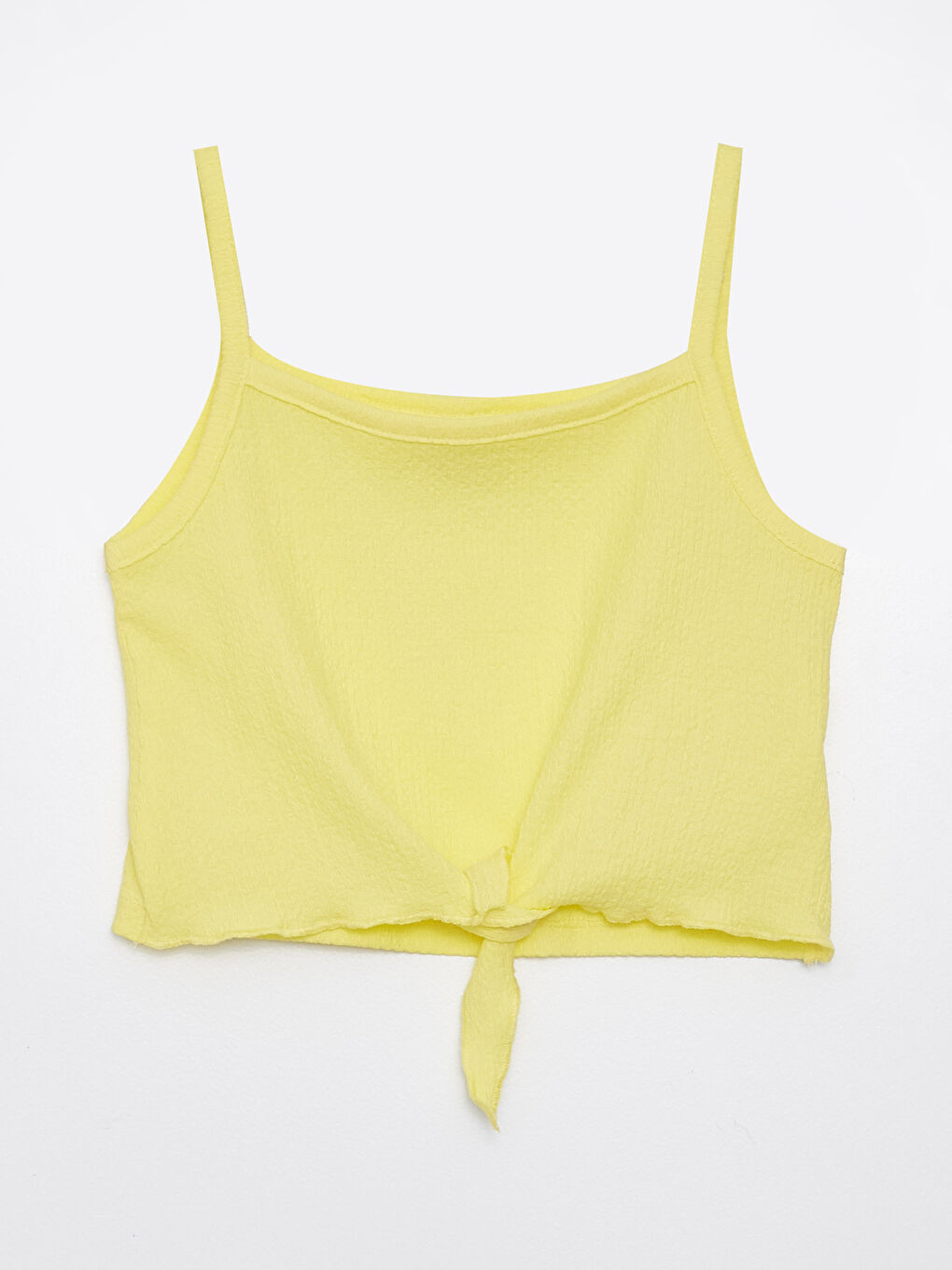 Sarı Kare Yaka Basic Askılı Kız Çocuk Atlet