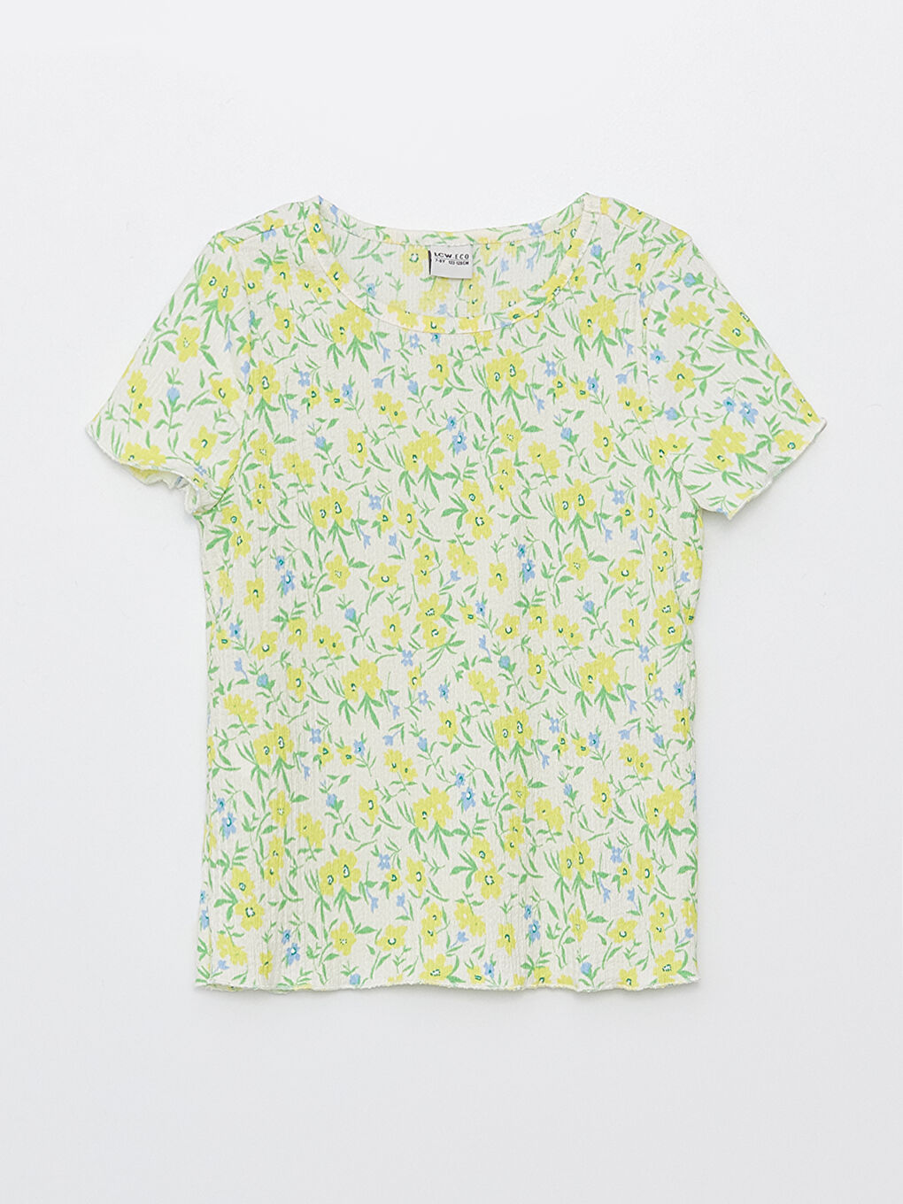 Crew Neck Patterned Short Sleeve Girl T-Shirt -S3DP59Z4-LUG