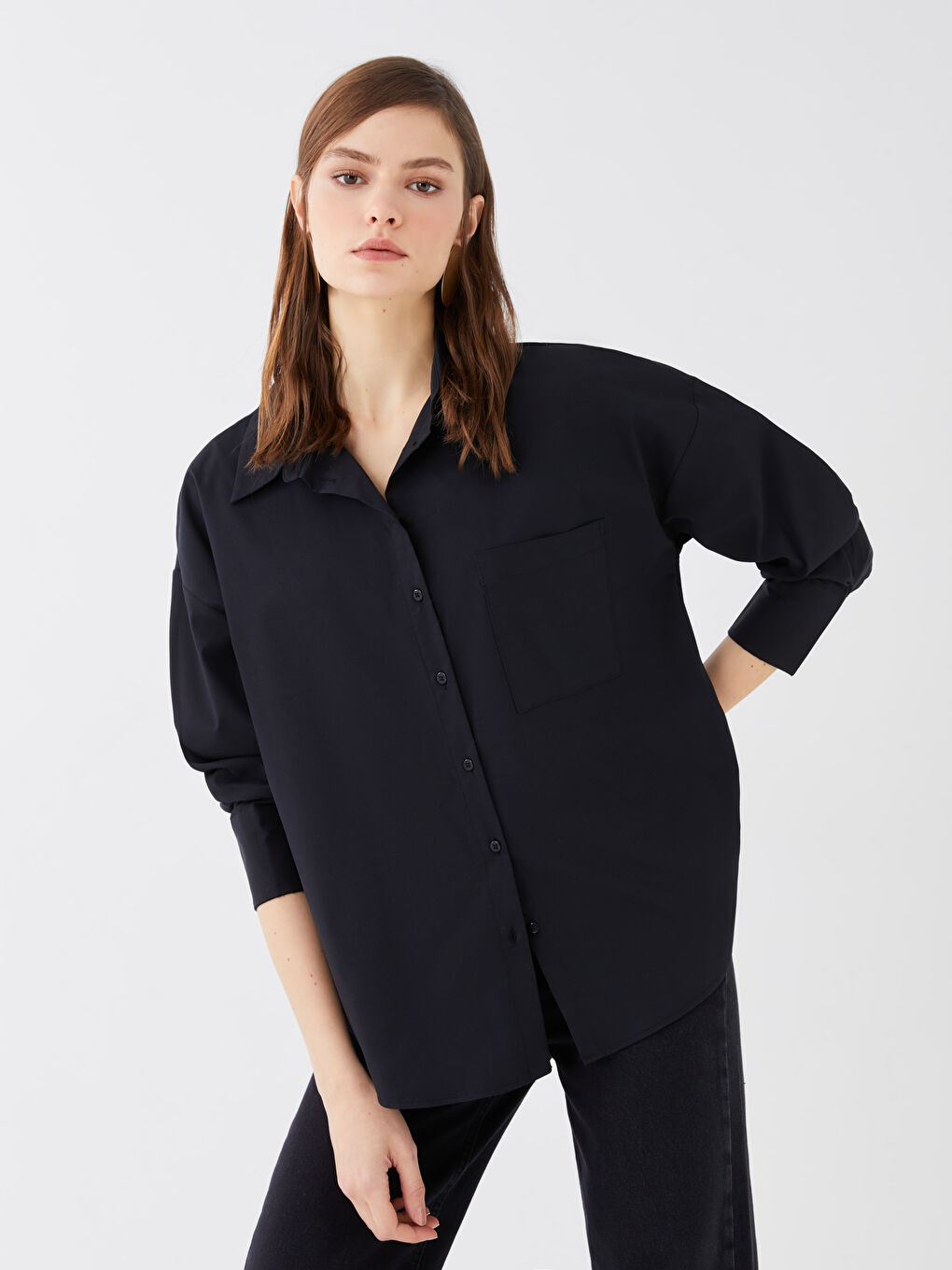 LCW Vision Buttoned Regular Long Sleeve Women's Shirt -S3DP77Z8-CVL