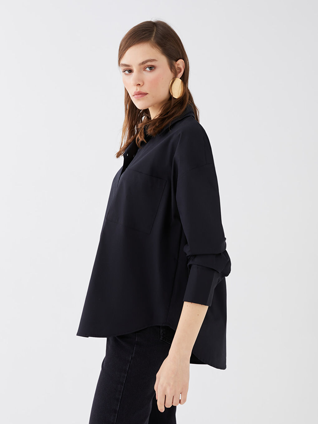 LCW Vision Buttoned Regular Long Sleeve Women's Shirt -S3DP77Z8-CVL
