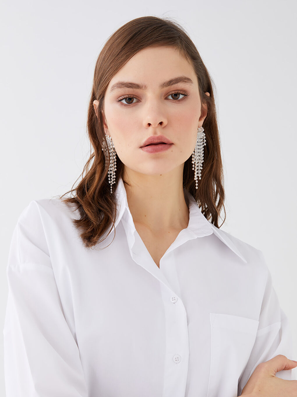 Buttoned Regular Long Sleeve Women's Shirt-3