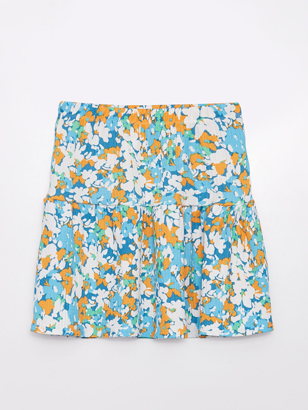 Elastic Waist Patterned Girl Skirt