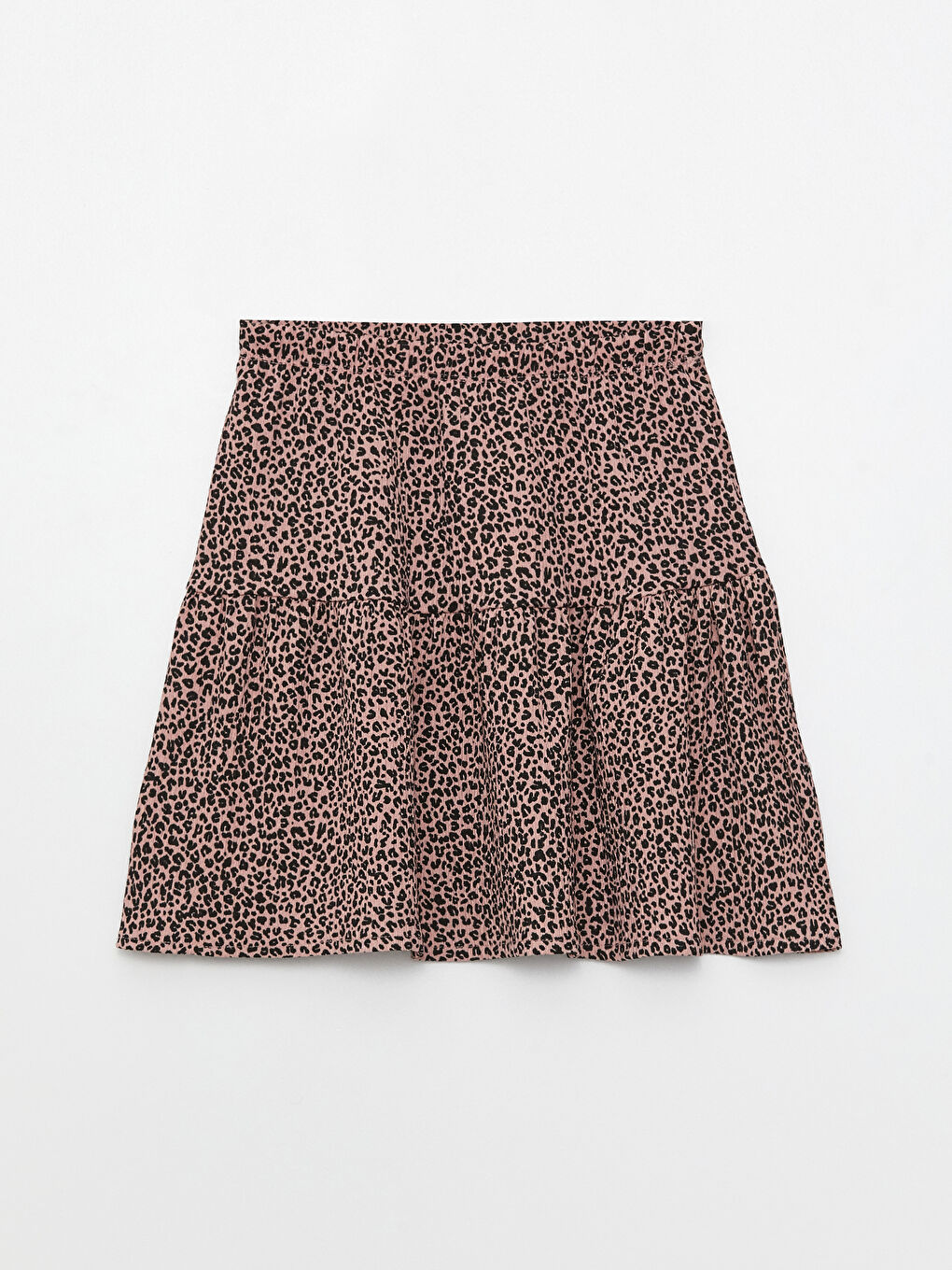 Pembe Beli Lastikli Desenli Kız Çocuk Etek