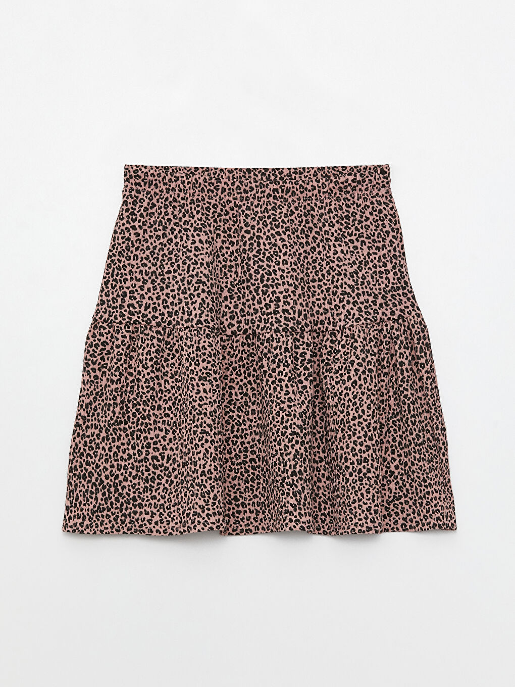 Pembe Beli Lastikli Desenli Kız Çocuk Etek-1