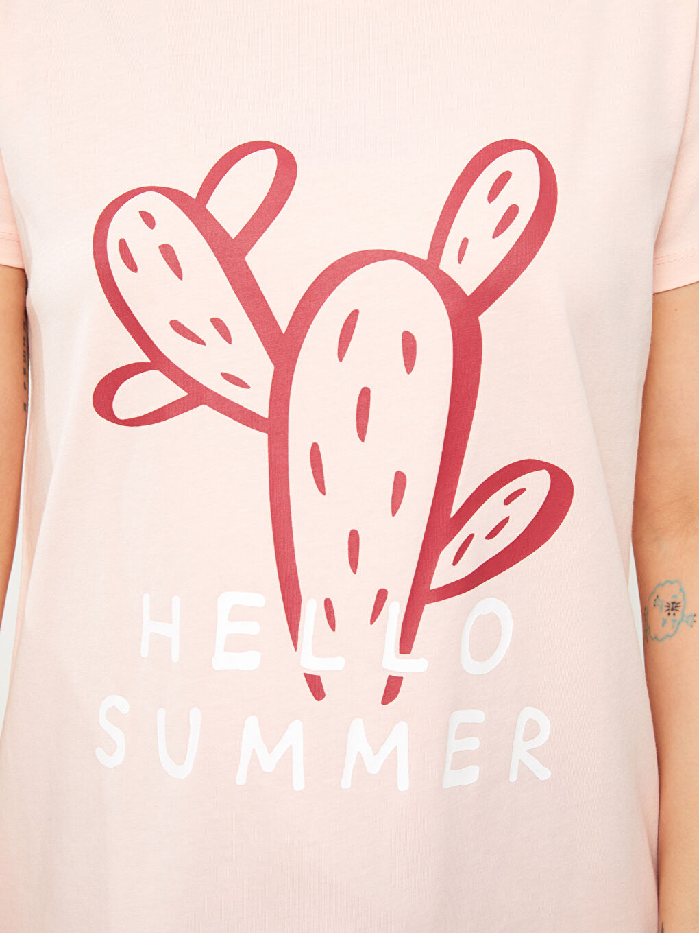 Crew Neck Printed Short Sleeve Women's Pyjamas Set-3