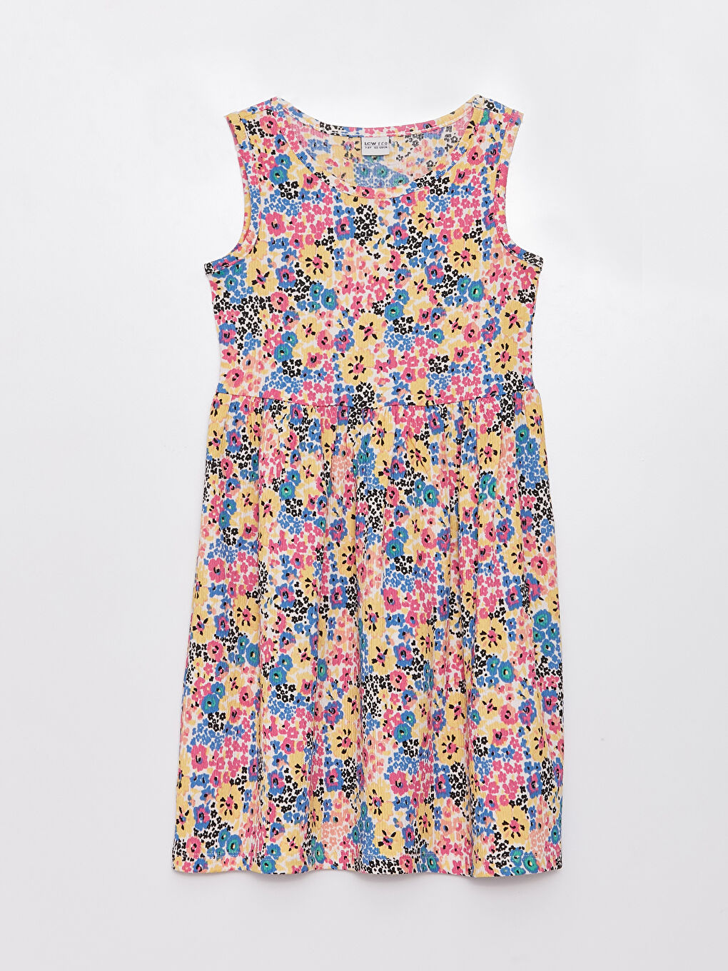 Crew Neck Printed Girls' Dress