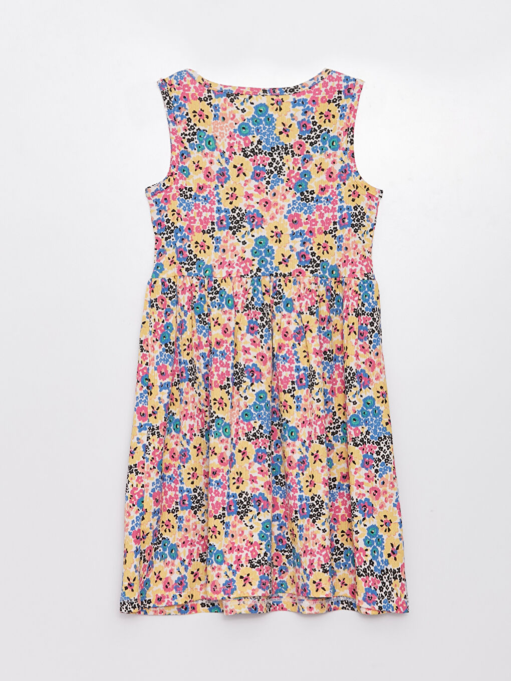 Crew Neck Printed Girls' Dress-1