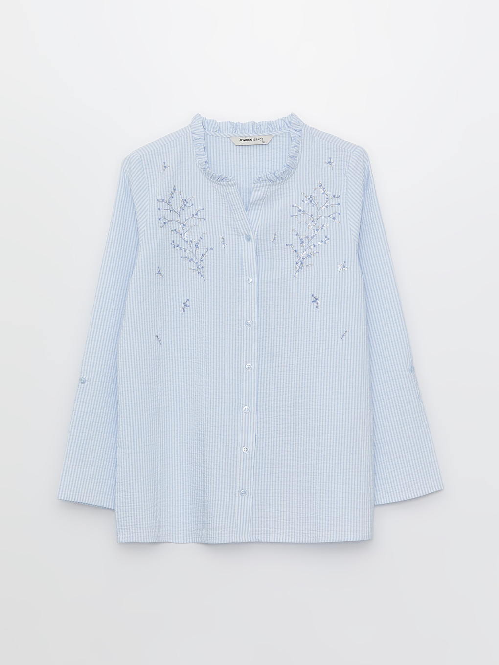 Chemise Rayée À Manches Longues En Popeline Pour Femmes-5
