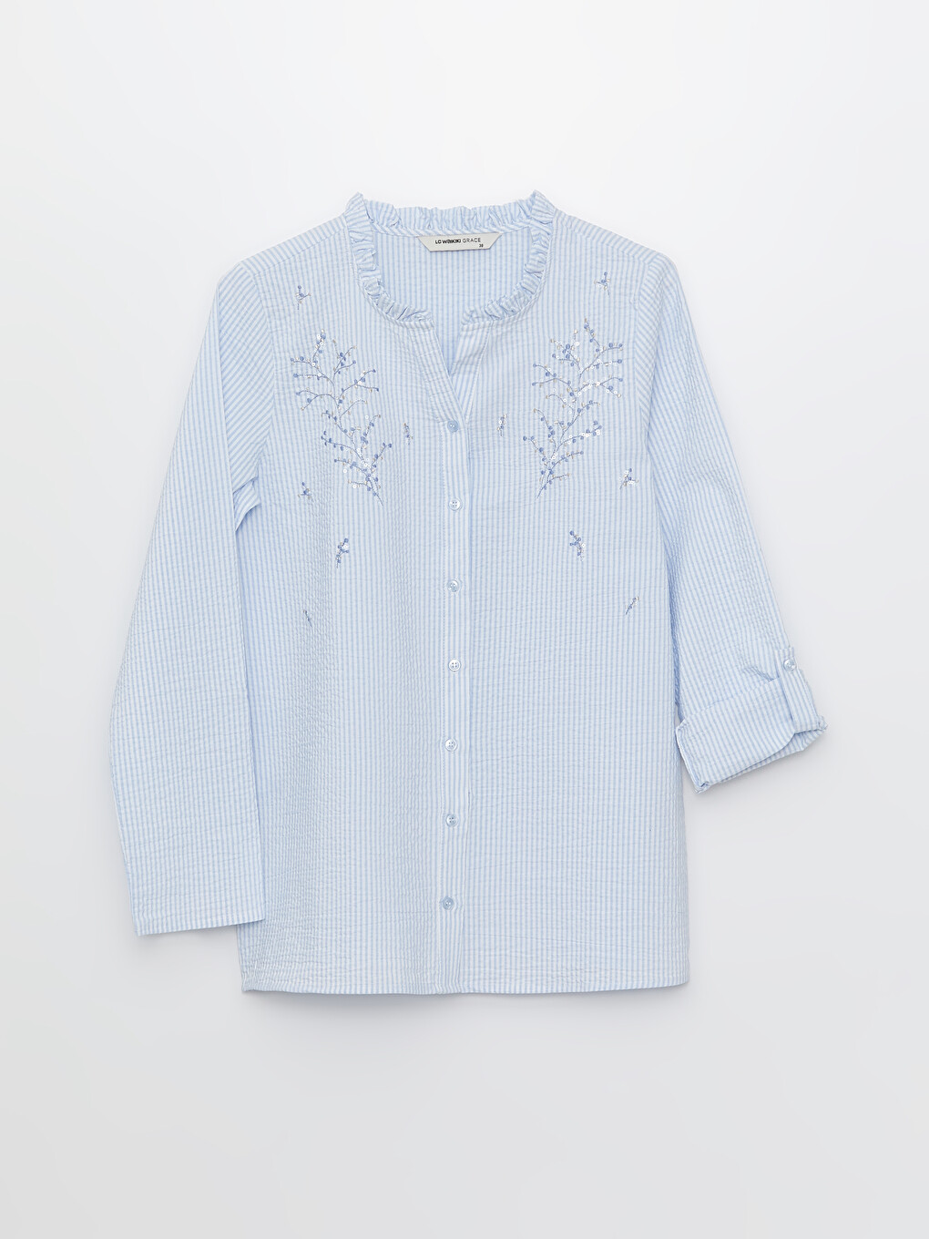 Chemise Rayée À Manches Longues En Popeline Pour Femmes-6