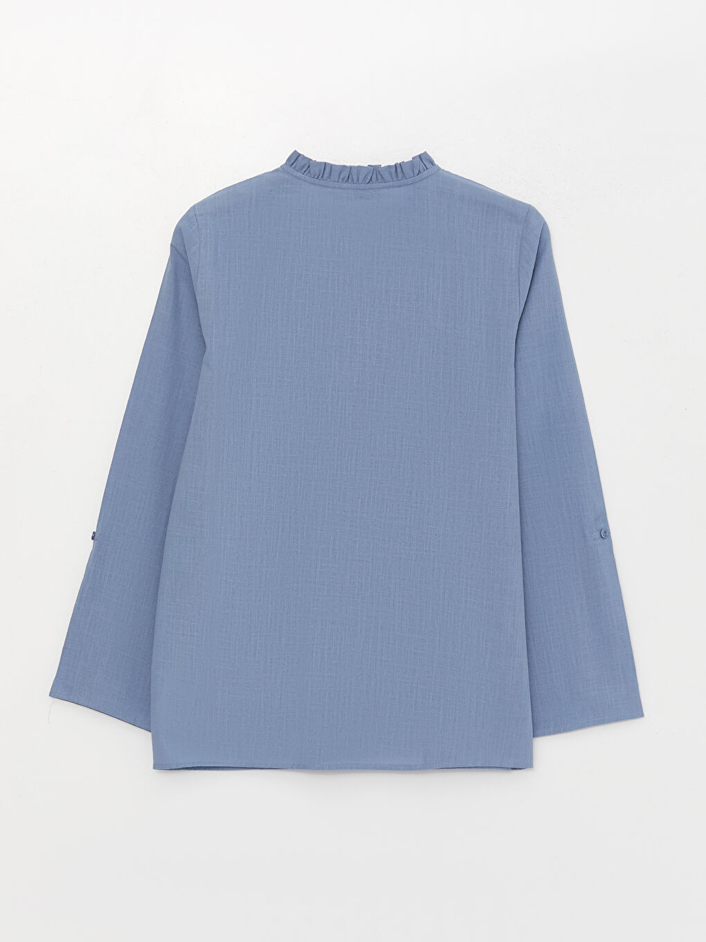 Long Sleeve Poplin Women's Shirt With Loop Collar Embroidery -S3DP86Z8-LGS