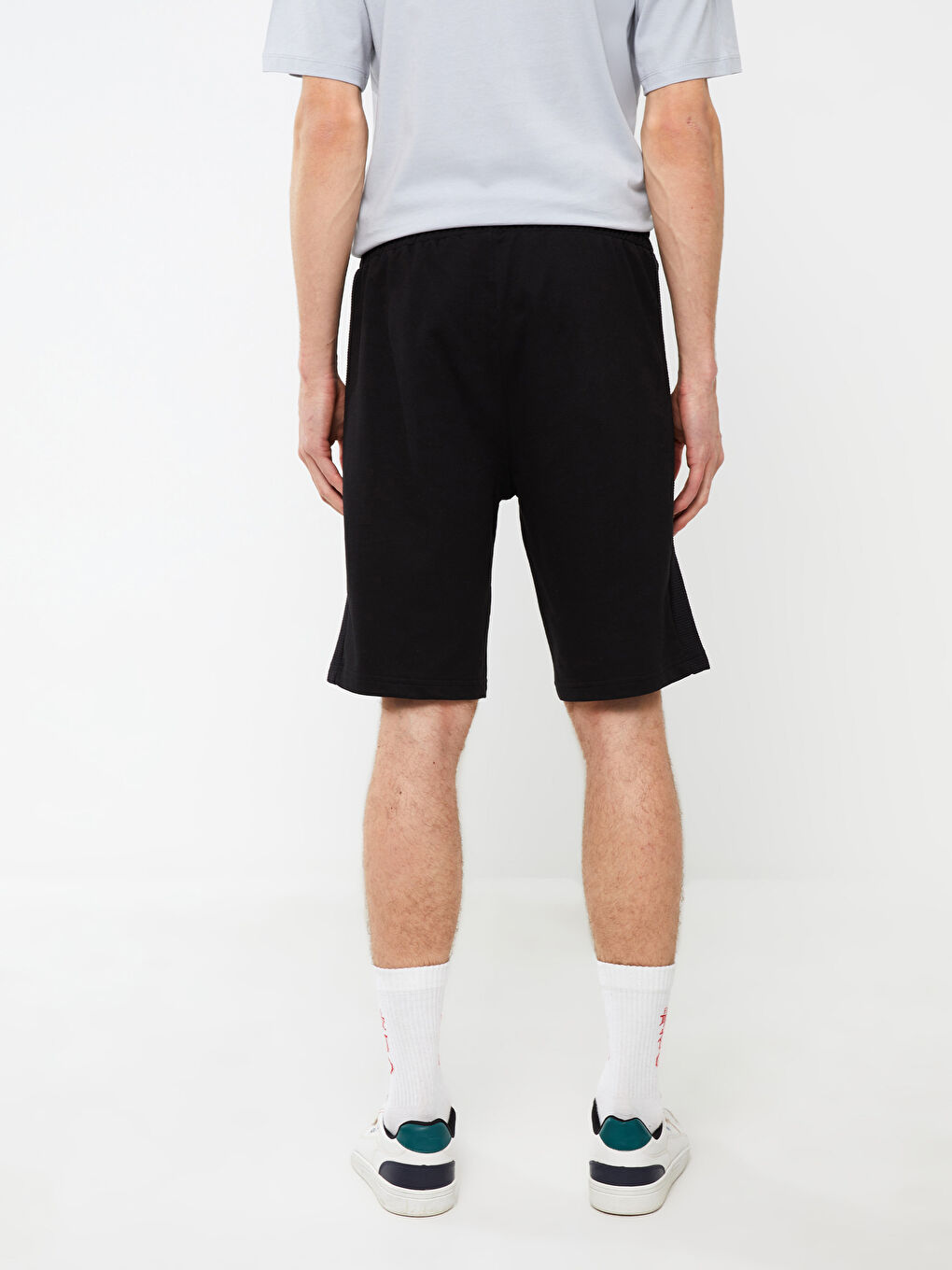 Siyah Slim Fit Erkek Bermuda Şort-4