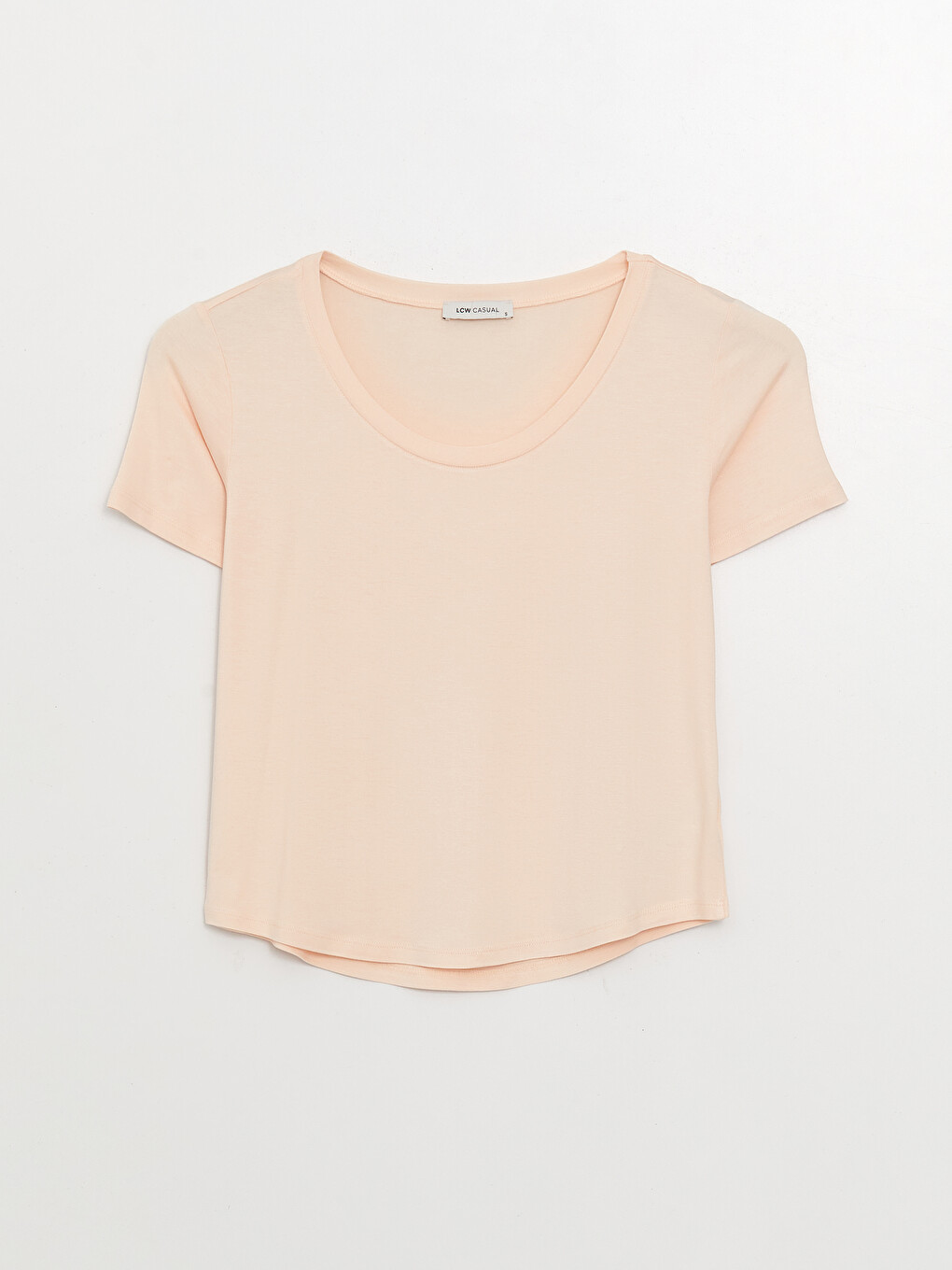 U Neck Plain Short Sleeve Women's T-shirt-5