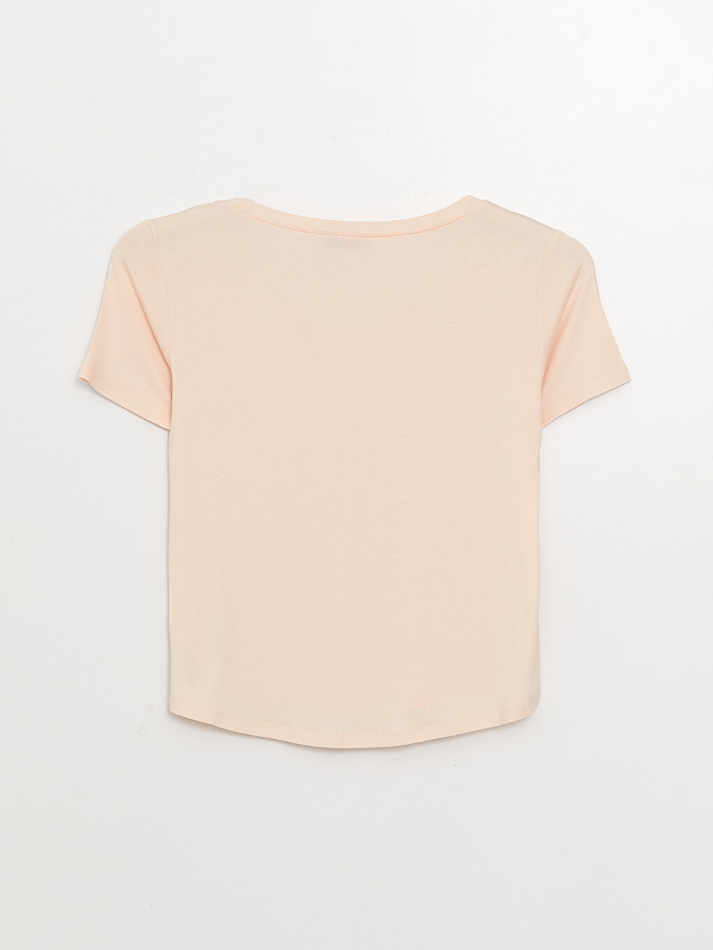 U Neck Plain Short Sleeve Women's T-shirt-6