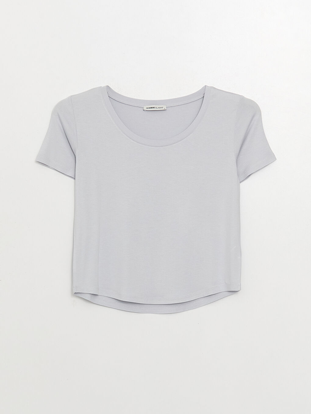 U-ს ფორმის დეკოლტე უბრალო მოკლე სახელო ქალებისთვის მაისური-4