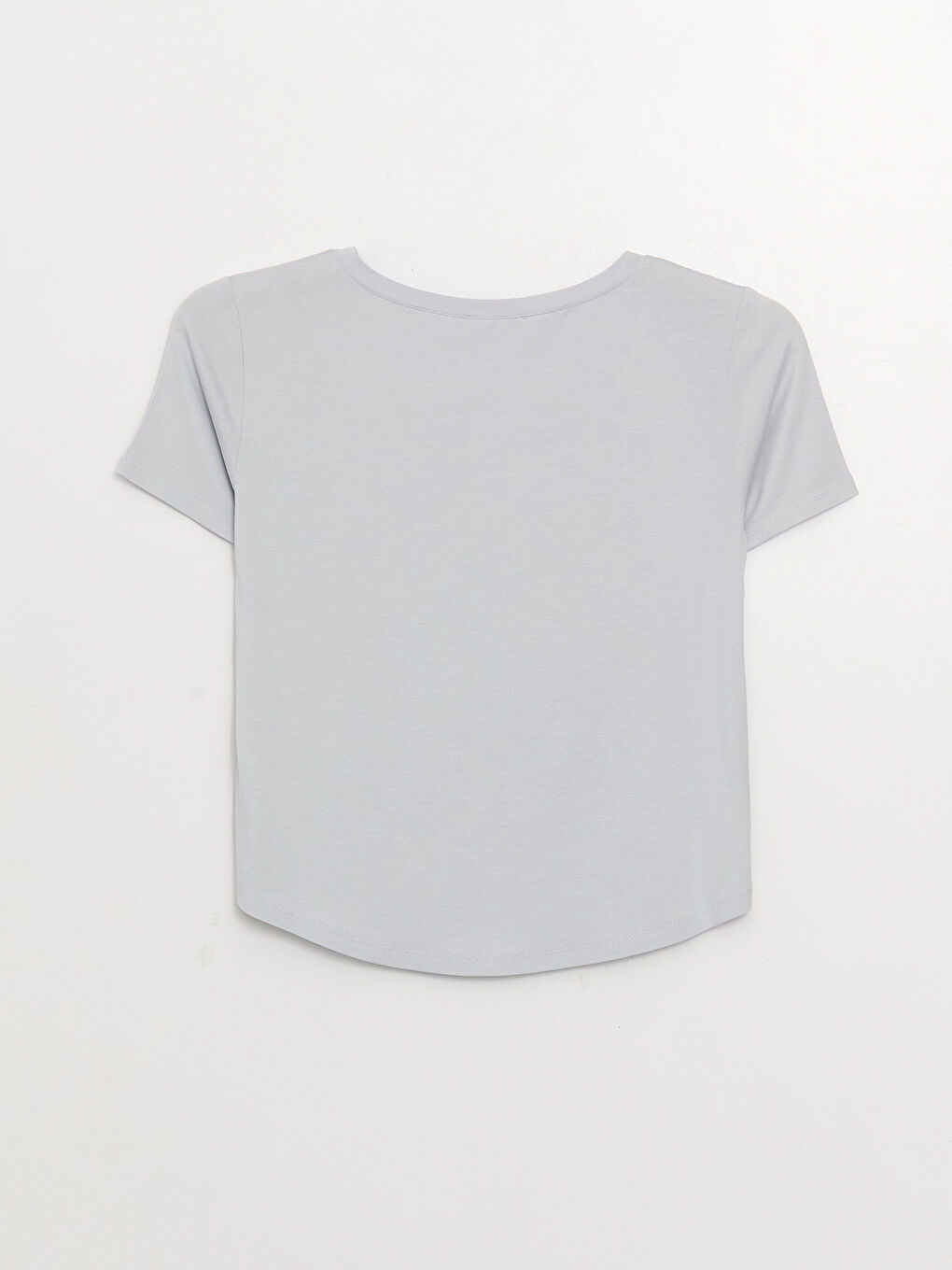 U-ს ფორმის დეკოლტე უბრალო მოკლე სახელო ქალებისთვის მაისური-5