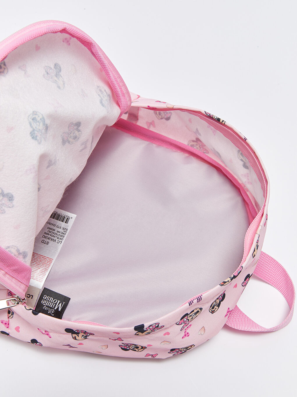 Pembe Minnie Mouse Baskılı Kız Çocuk Sırt Çantası-3
