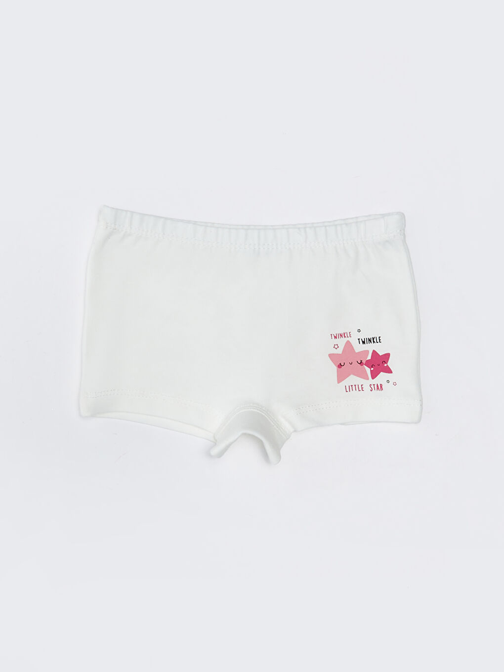 Ekru Baskılı Pamuklu Kız Bebek Boxer