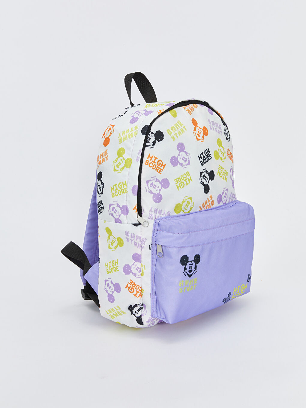 Beyaz Mickey Mouse Baskılı Kız Çocuk Sırt Çantası-1