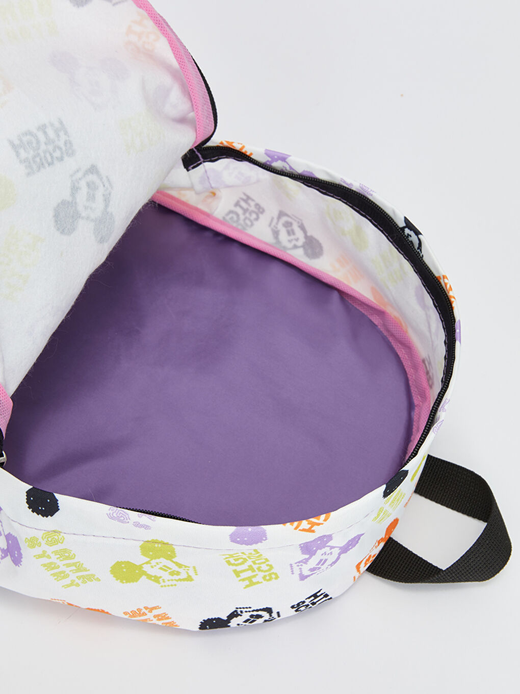 Beyaz Mickey Mouse Baskılı Kız Çocuk Sırt Çantası-3