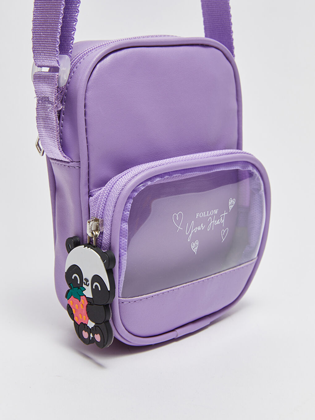 LCW ACCESSORIES Lila Deri Görünümlü Baskılı Kız Çocuk Çapraz Çanta - 4