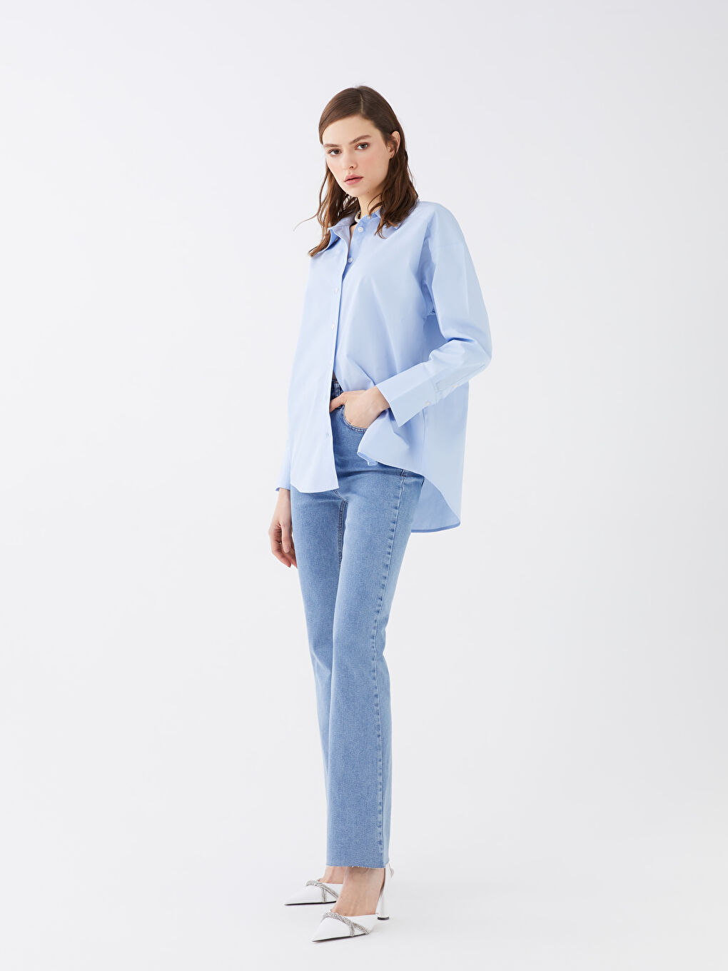LCW Vision Poplin Women's Shirt -S3DQ60Z8-QYA