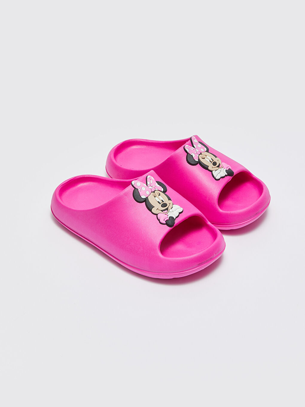 Fuşya Minnie Mouse Patch Detaylı Kız Çocuk Terlik