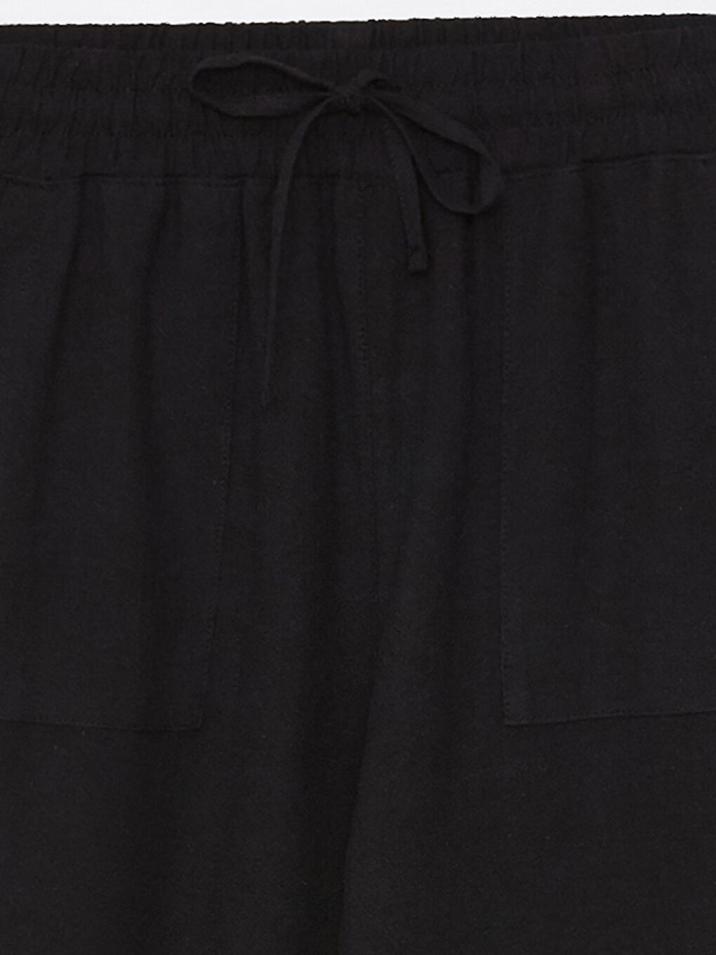 Elasticated Waist Plain Linen Blend Women's Trousers-7