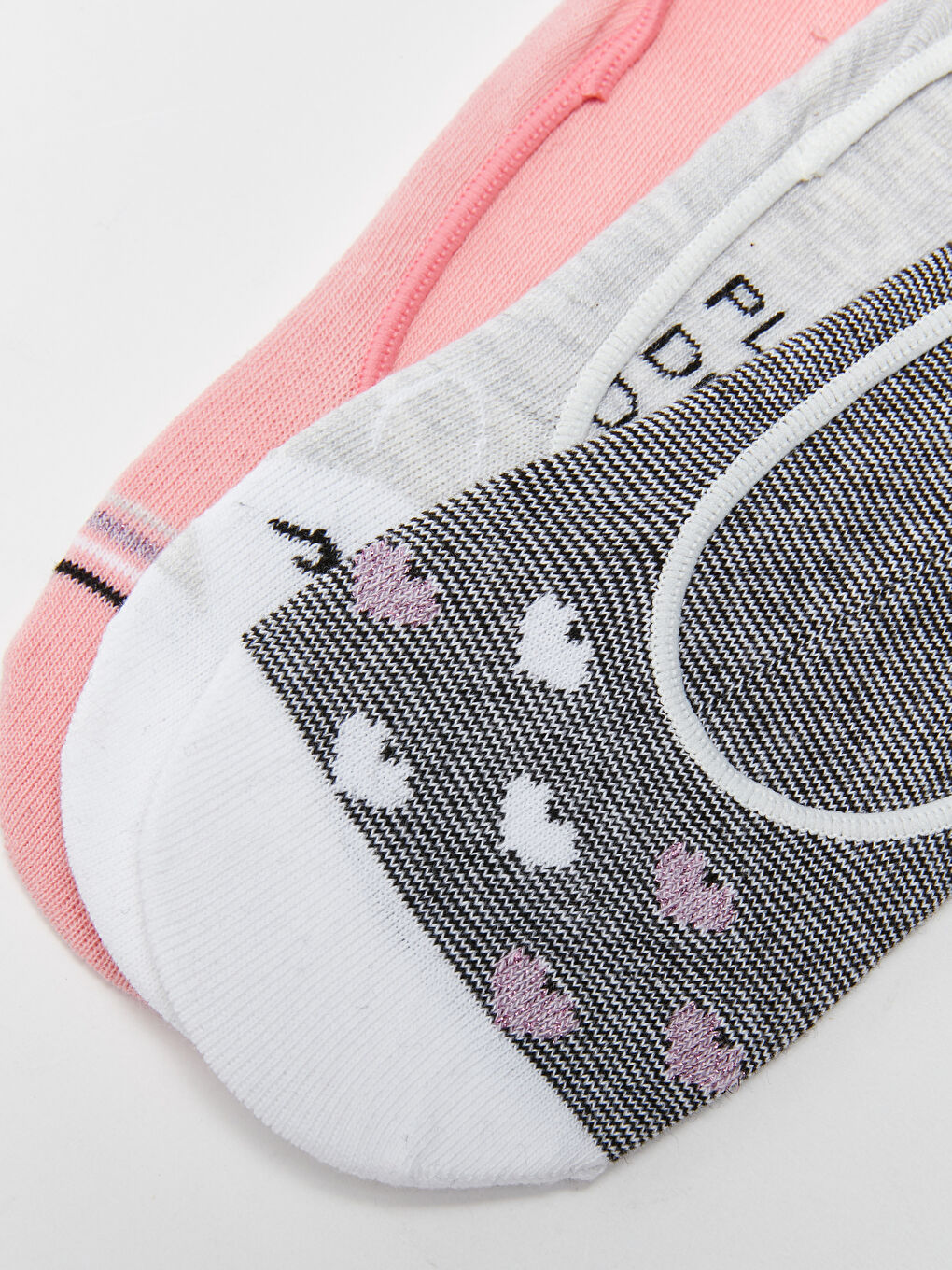 Gri Desenli Kadın Babet Çorap 3'lü-2