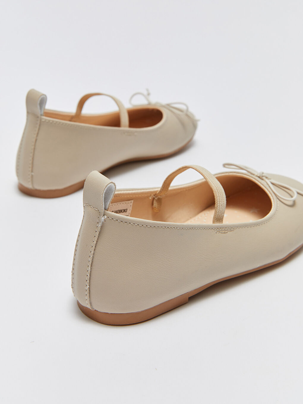 LCW STEPS Leather Look Bow Detailed Girls' Flats -S3DQ74Z4-SWH