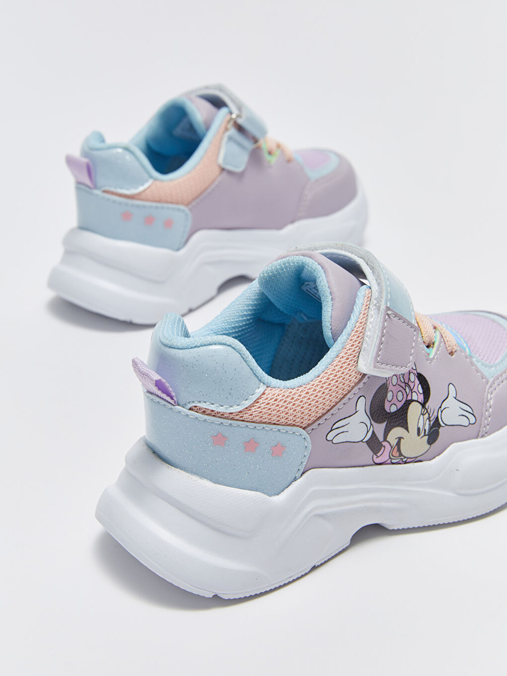 Кроссовки для девочек с шнурками и застёжками-липучками, лицензированные Минни Маус-4