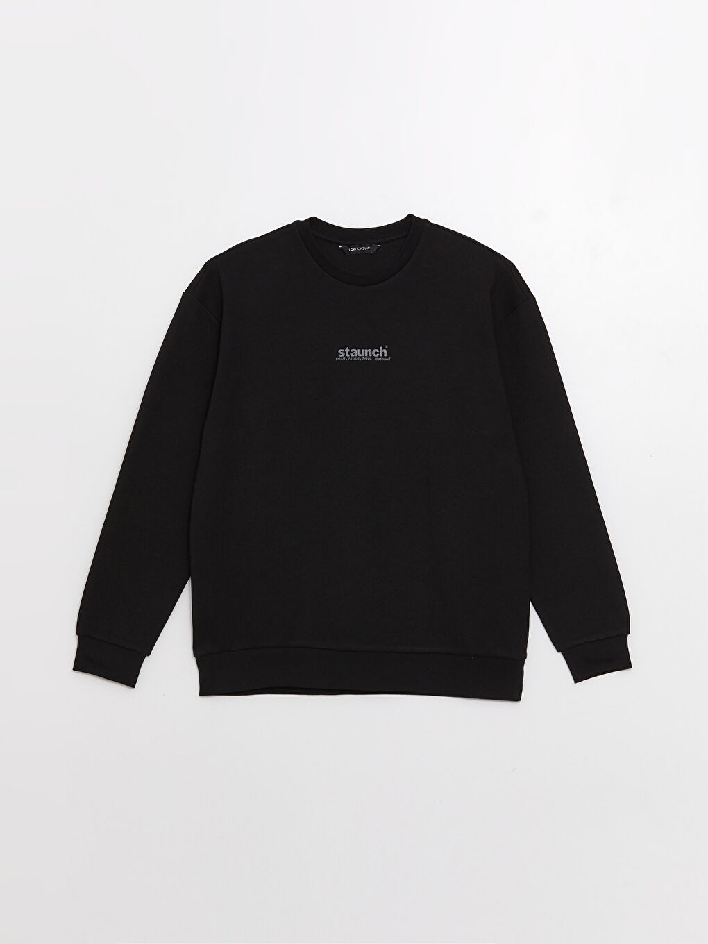 سويت شيرت كم طويل مطبوع بياقة دائرية للرجال-5